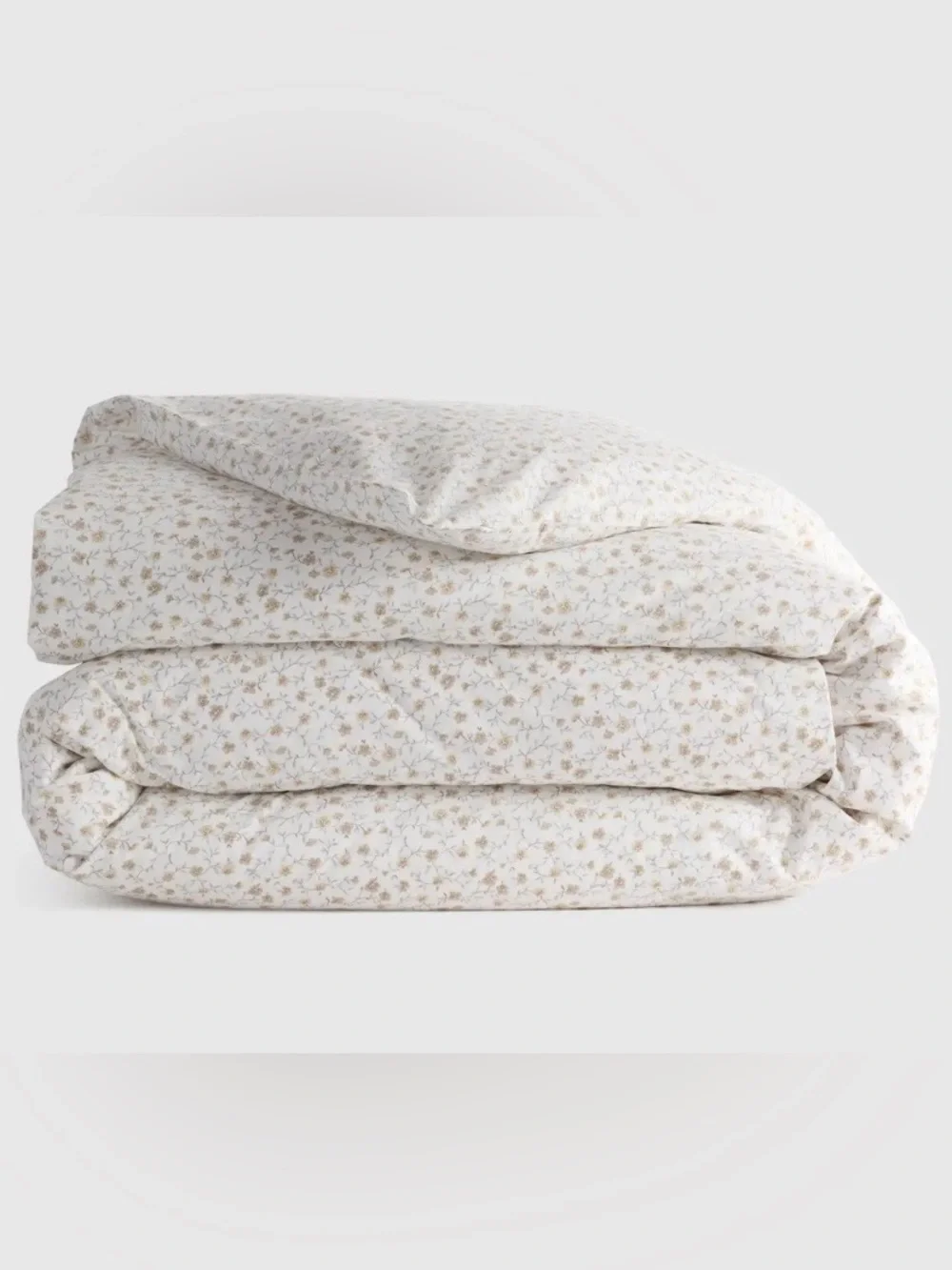 NWOT Quince Organic Crisp Percale Duvet Cover, King/Cal (Toffee Florette)